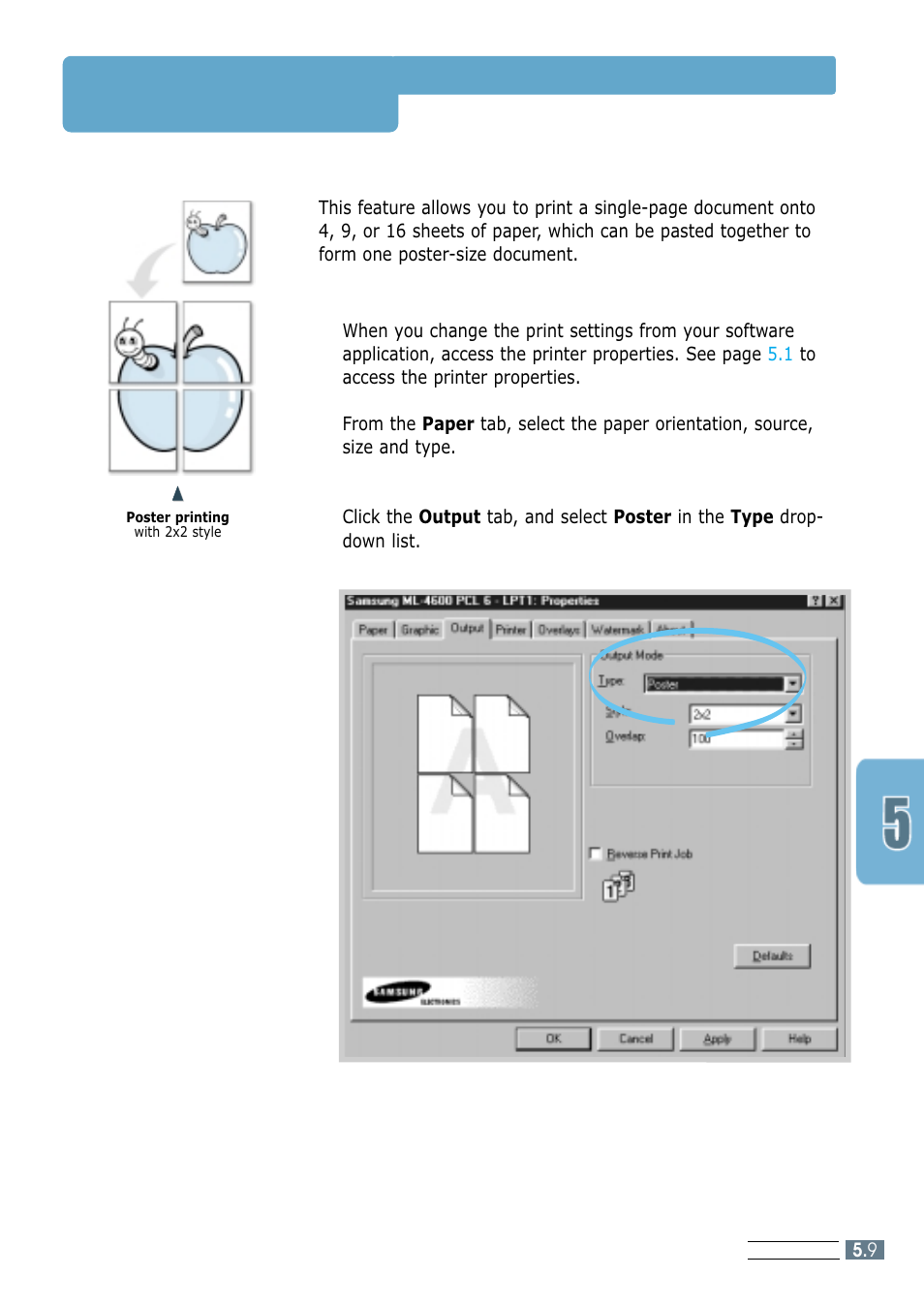 Printing posters | Samsung ML-4600 User Manual | Page 56 / 134