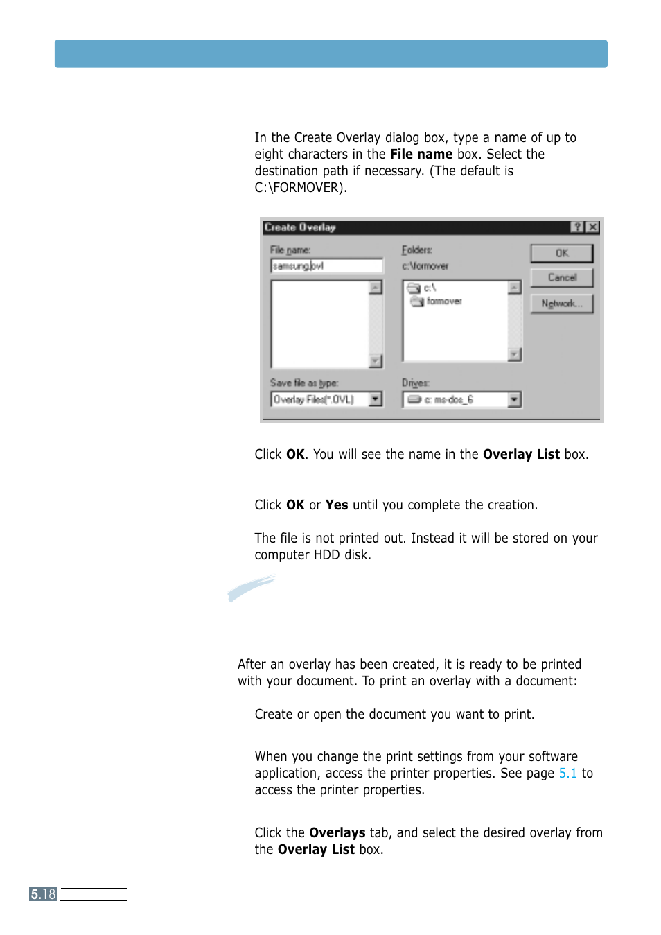 Using page overlay | Samsung ML-4600 User Manual | Page 65 / 134