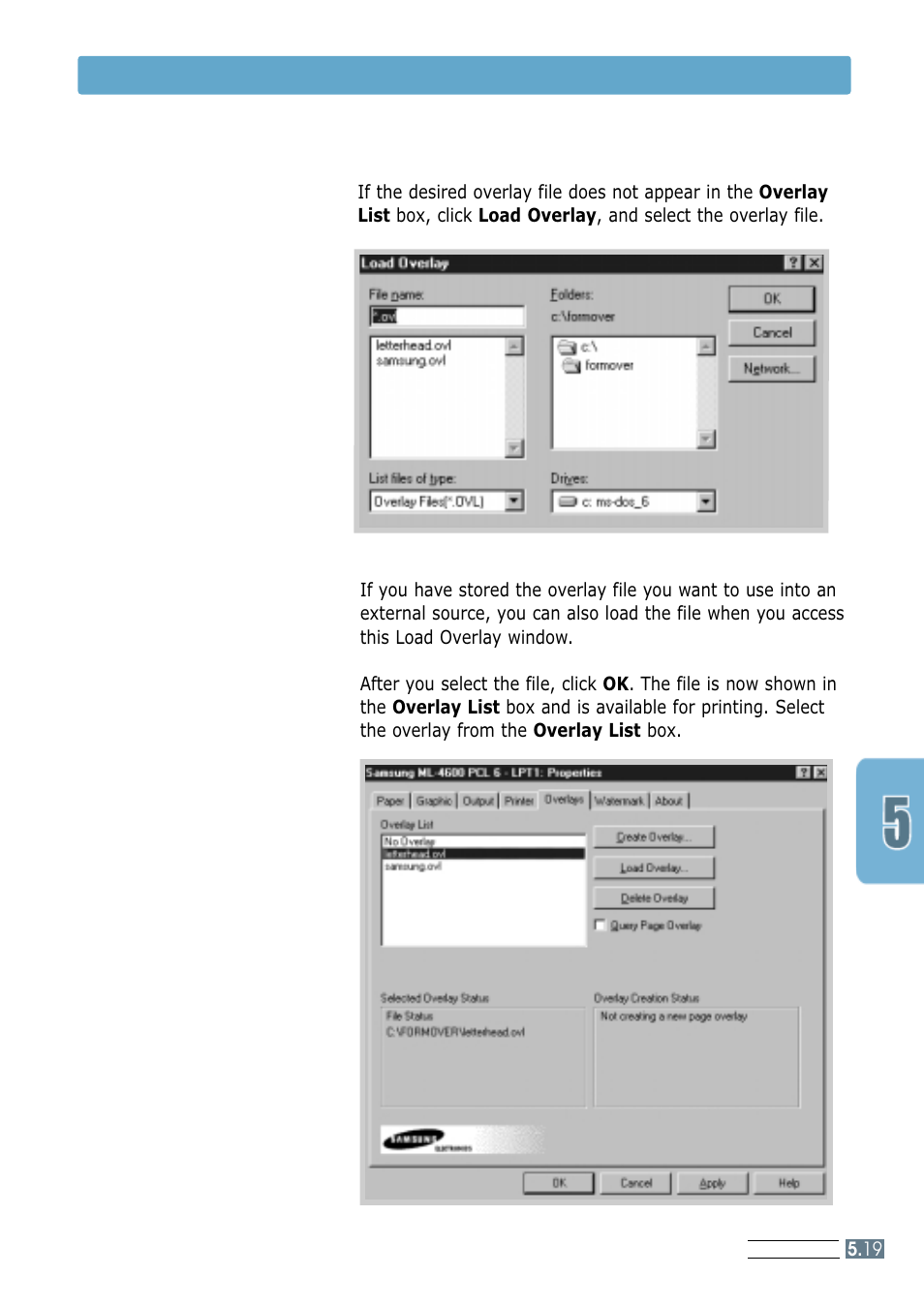 Using page overlay 4 | Samsung ML-4600 User Manual | Page 66 / 134