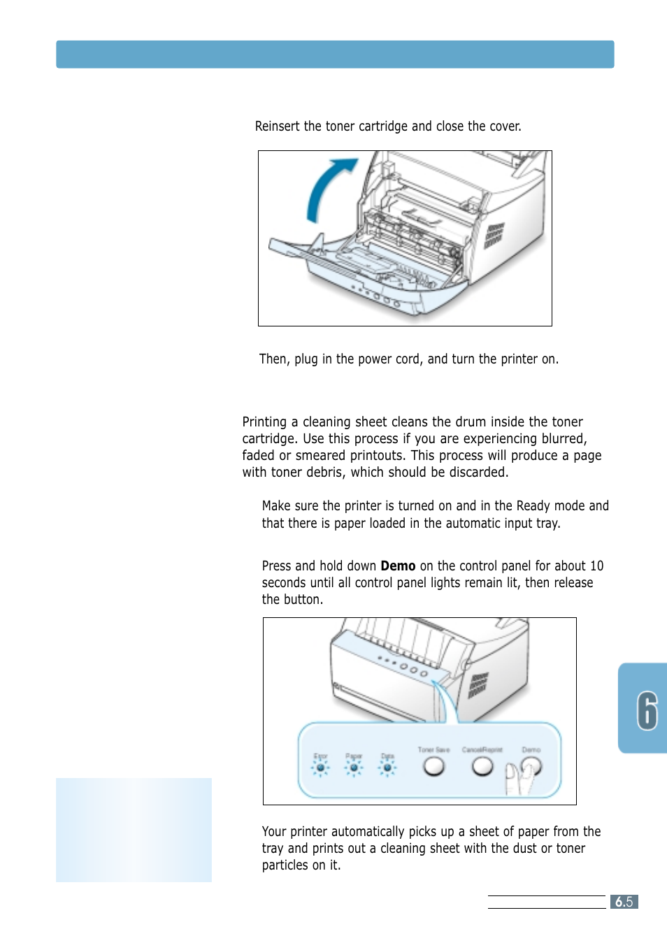 Printing a cleaning sheet, Cleaning the printer | Samsung ML-4600 User Manual | Page 76 / 134
