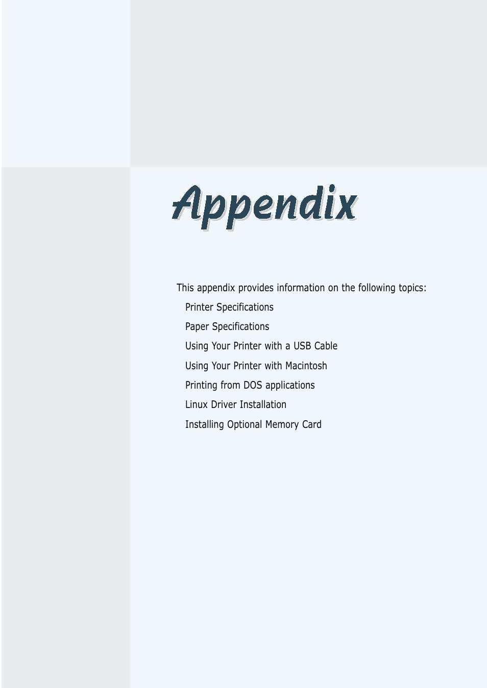 Appendix | Samsung ML-4600 User Manual | Page 97 / 134
