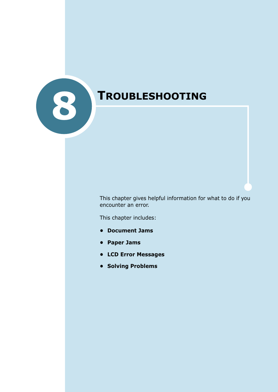 Troubleshooting, Chapter 8 | Samsung SCX-5115 User Manual | Page 104 / 144