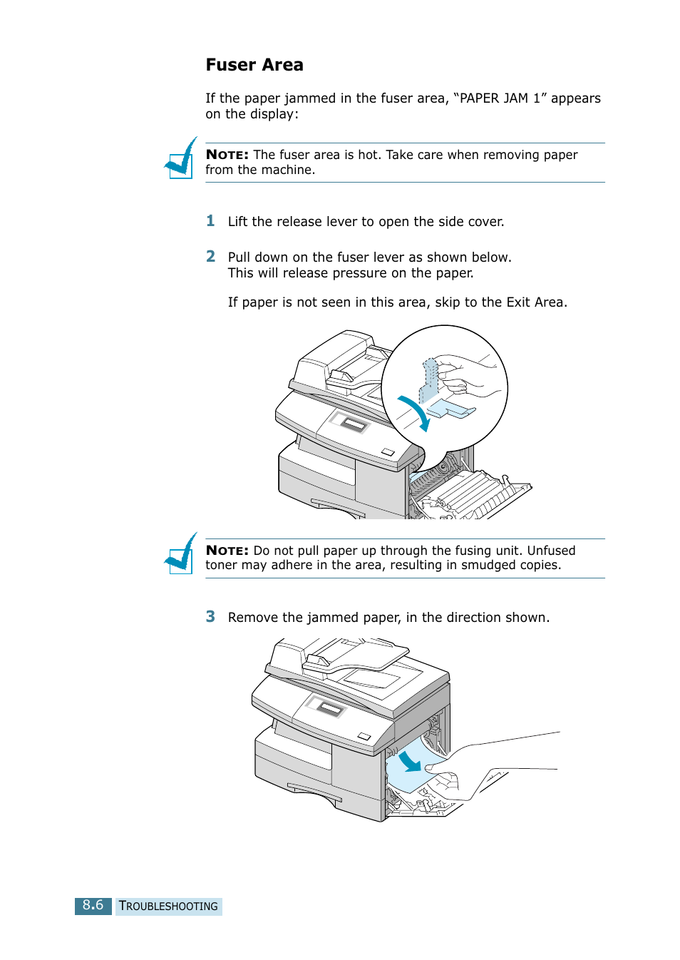 Fuser area | Samsung SCX-5115 User Manual | Page 109 / 144