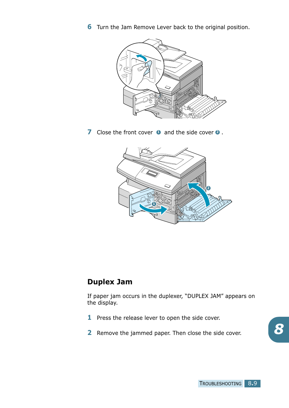Duplex jam | Samsung SCX-5115 User Manual | Page 112 / 144