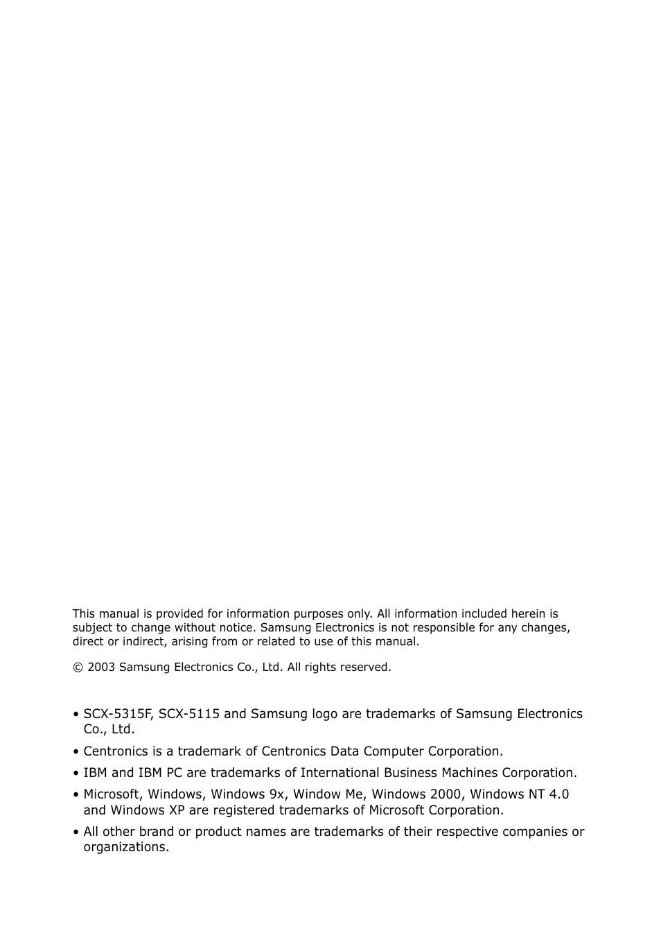 Samsung SCX-5115 User Manual | Page 2 / 144