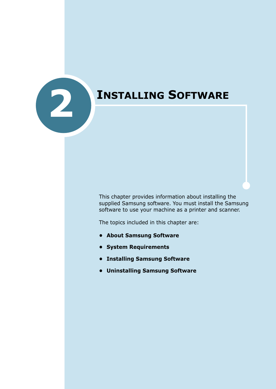 Installing software, Chapter 2 | Samsung SCX-5115 User Manual | Page 38 / 144