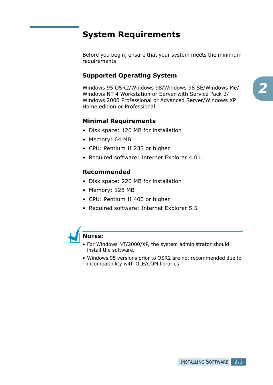 System requirements | Samsung SCX-5115 User Manual | Page 40 / 144