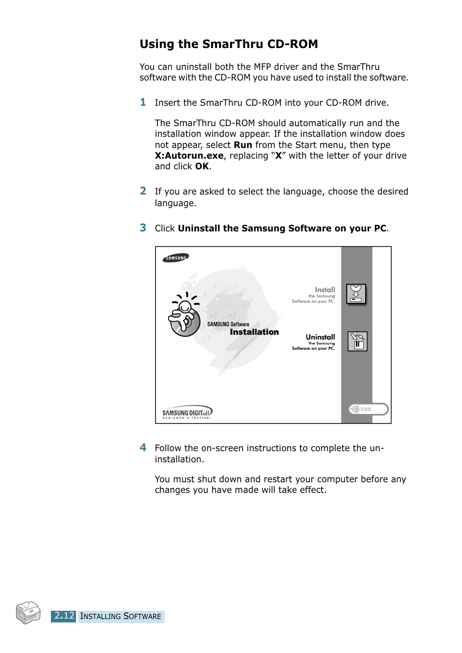 Using the smarthru cd-rom | Samsung SCX-5115 User Manual | Page 49 / 144