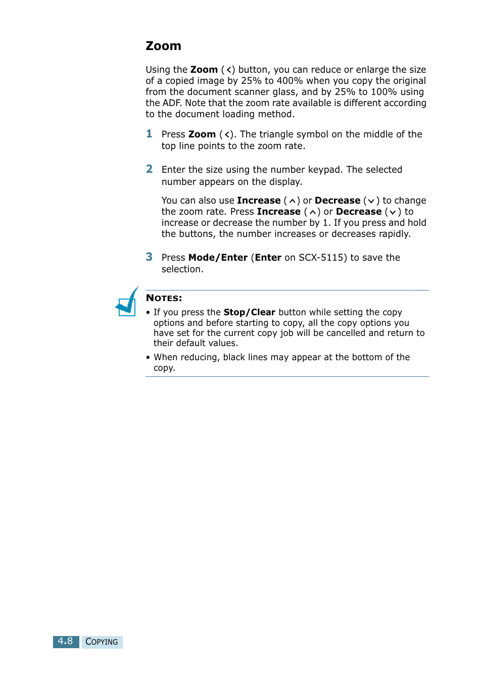 Zoom | Samsung SCX-5115 User Manual | Page 67 / 144