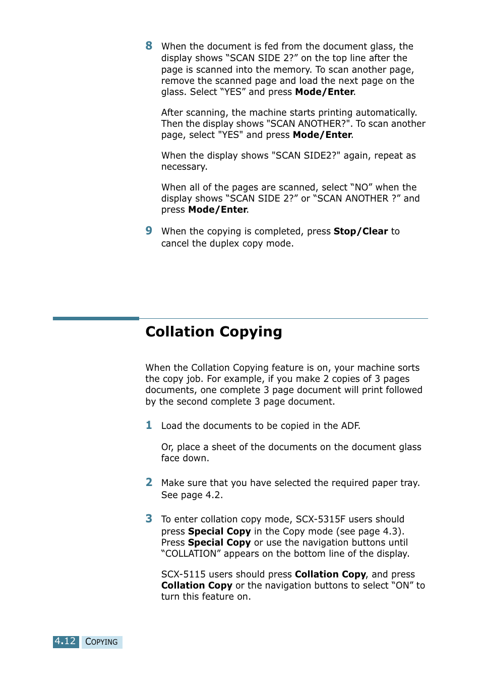 Collation copying | Samsung SCX-5115 User Manual | Page 71 / 144