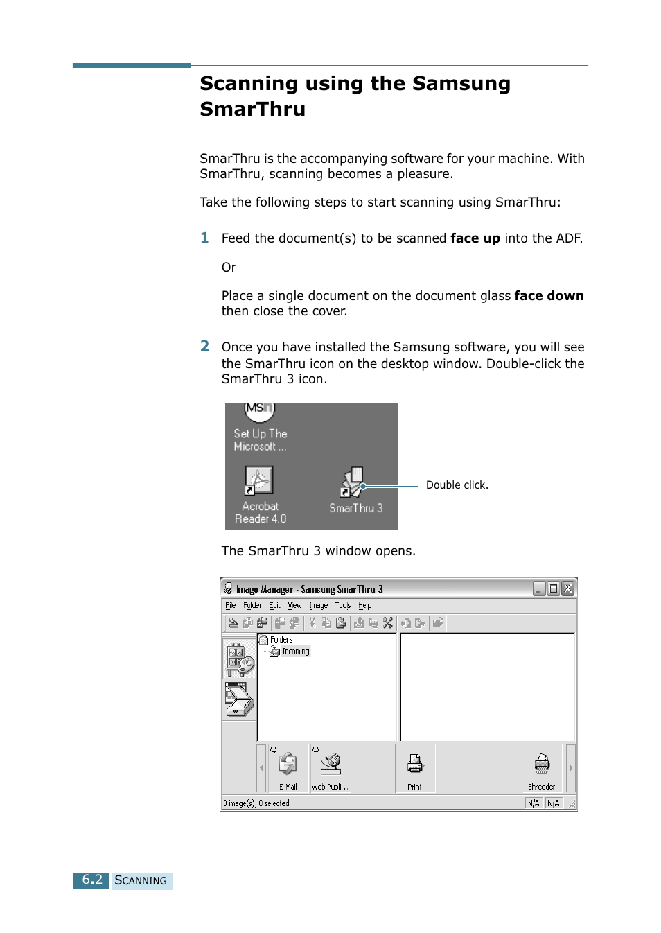 Scanning using the samsung smarthru | Samsung SCX-5115 User Manual | Page 89 / 144