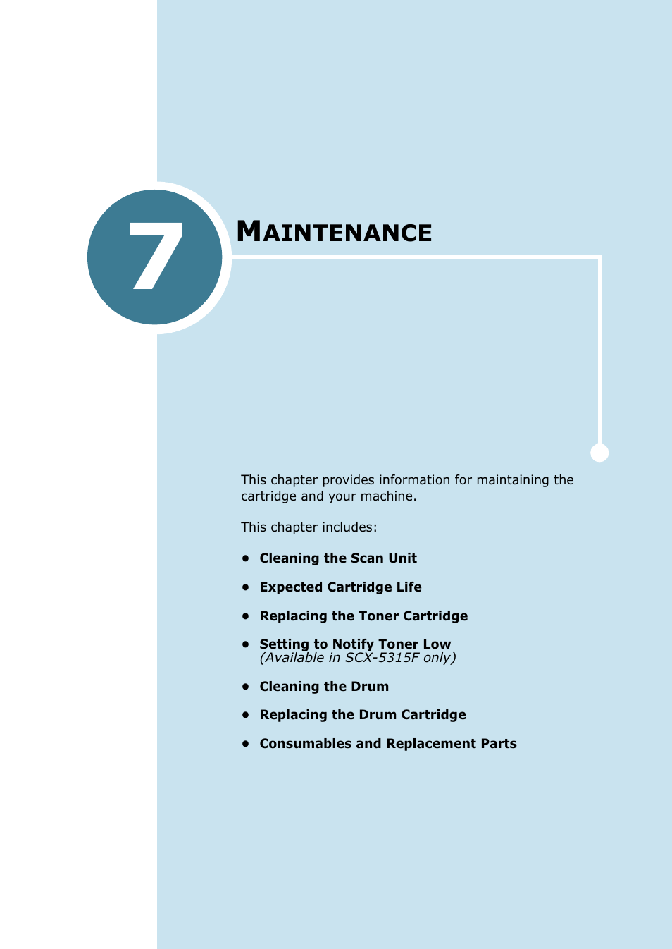 Maintenance, Chapter 7 | Samsung SCX-5115 User Manual | Page 92 / 144