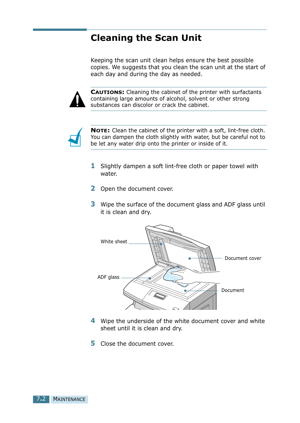 Cleaning the scan unit | Samsung SCX-5115 User Manual | Page 93 / 144