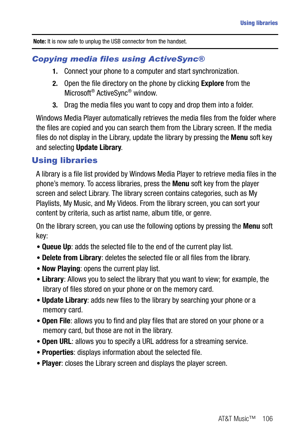 Using libraries | Samsung SMART DEVICE SGH-I617 User Manual | Page 109 / 162