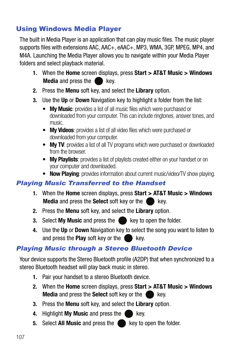 Using windows media player | Samsung SMART DEVICE SGH-I617 User Manual | Page 110 / 162