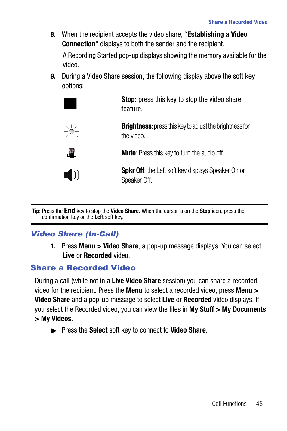 Share a recorded video | Samsung SMART DEVICE SGH-I617 User Manual | Page 51 / 162