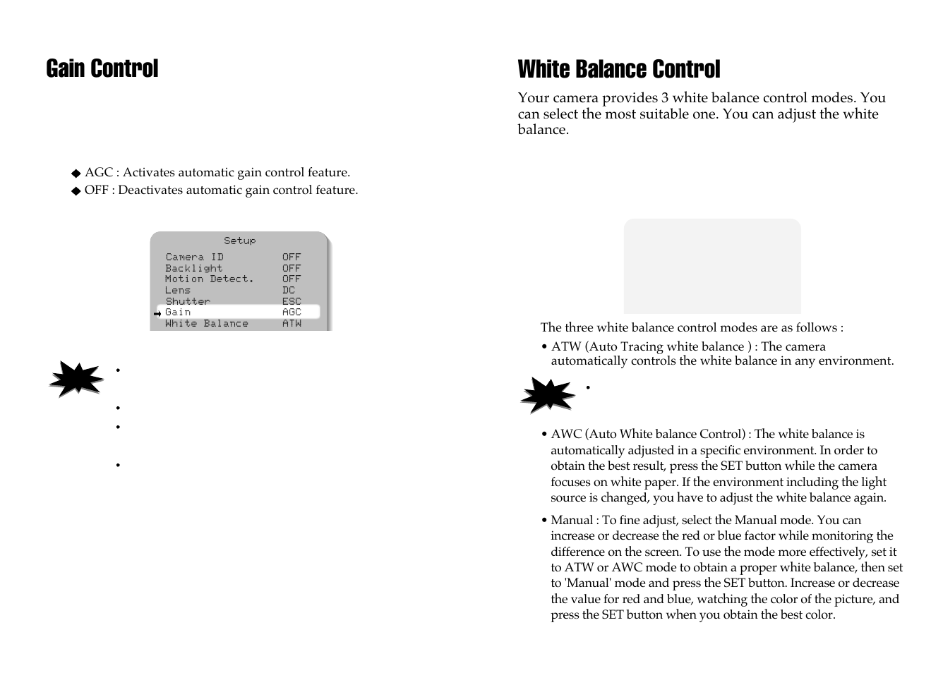 Gain control, White balance control | Samsung CLP 510N User Manual | Page 18 / 22