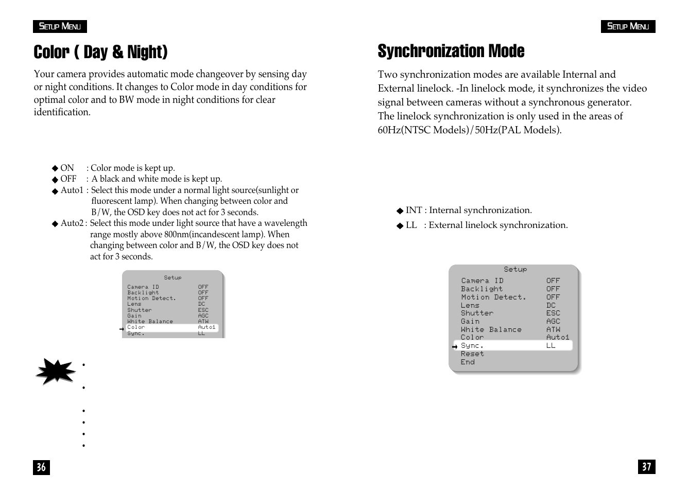 Synchronization mode, Color ( day & night) | Samsung CLP 510N User Manual | Page 19 / 22