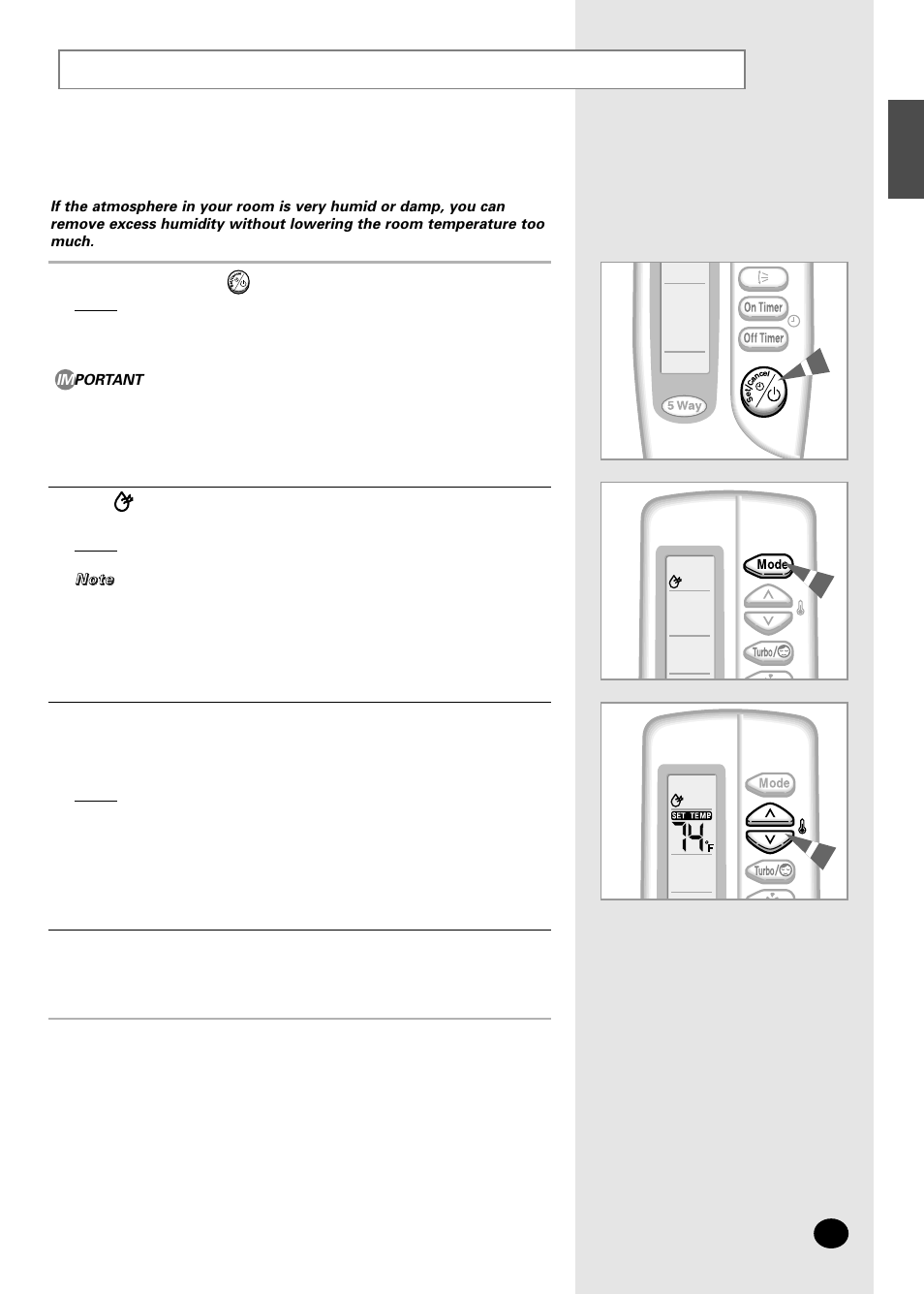 Removing excess humidity | Samsung AS07A5(A6)MA User Manual | Page 13 / 46