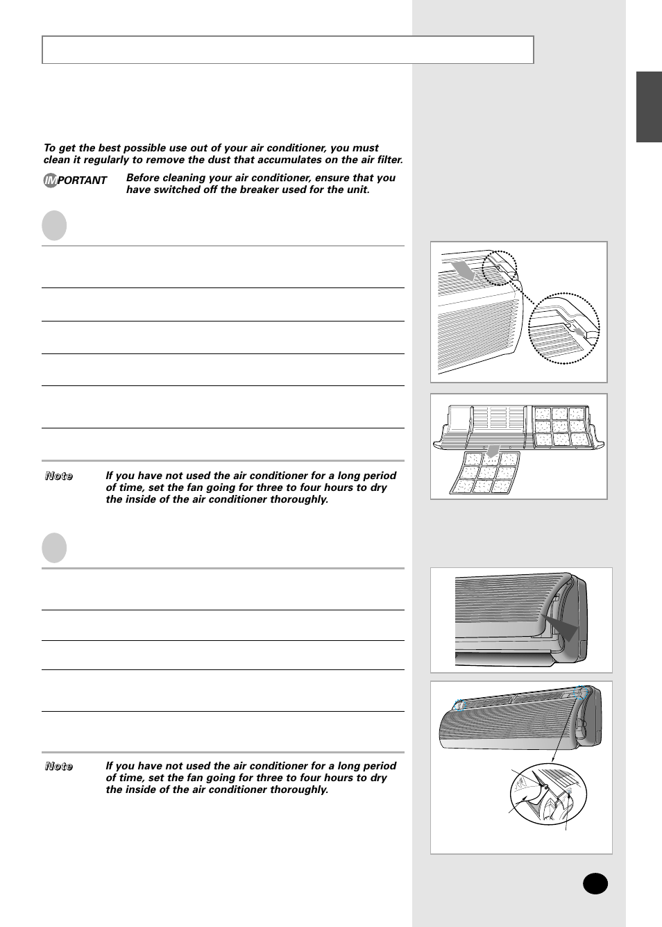 Cleaning your air conditioner | Samsung AS07A5(A6)MA User Manual | Page 21 / 46