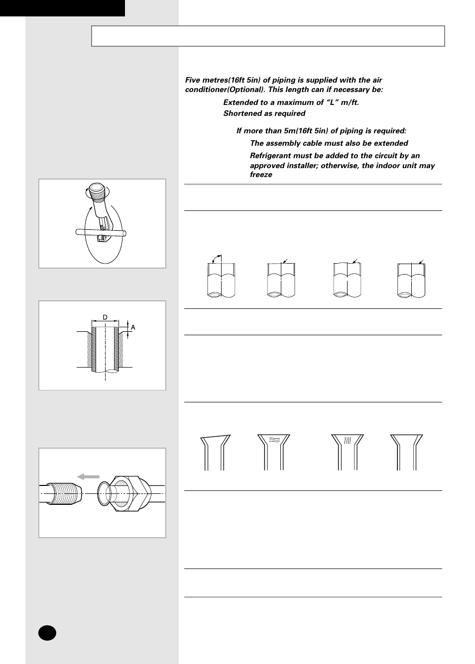 Cutting/extending the piping | Samsung AS07A5(A6)MA User Manual | Page 36 / 46