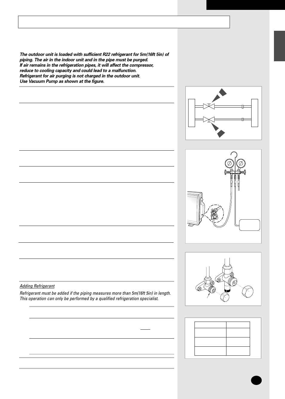 Connecting up and purging the circuit | Samsung AS07A5(A6)MA User Manual | Page 41 / 46