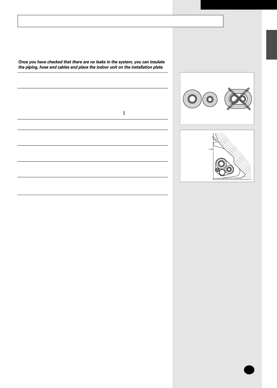 Placing the indoor unit in position | Samsung AS07A5(A6)MA User Manual | Page 43 / 46