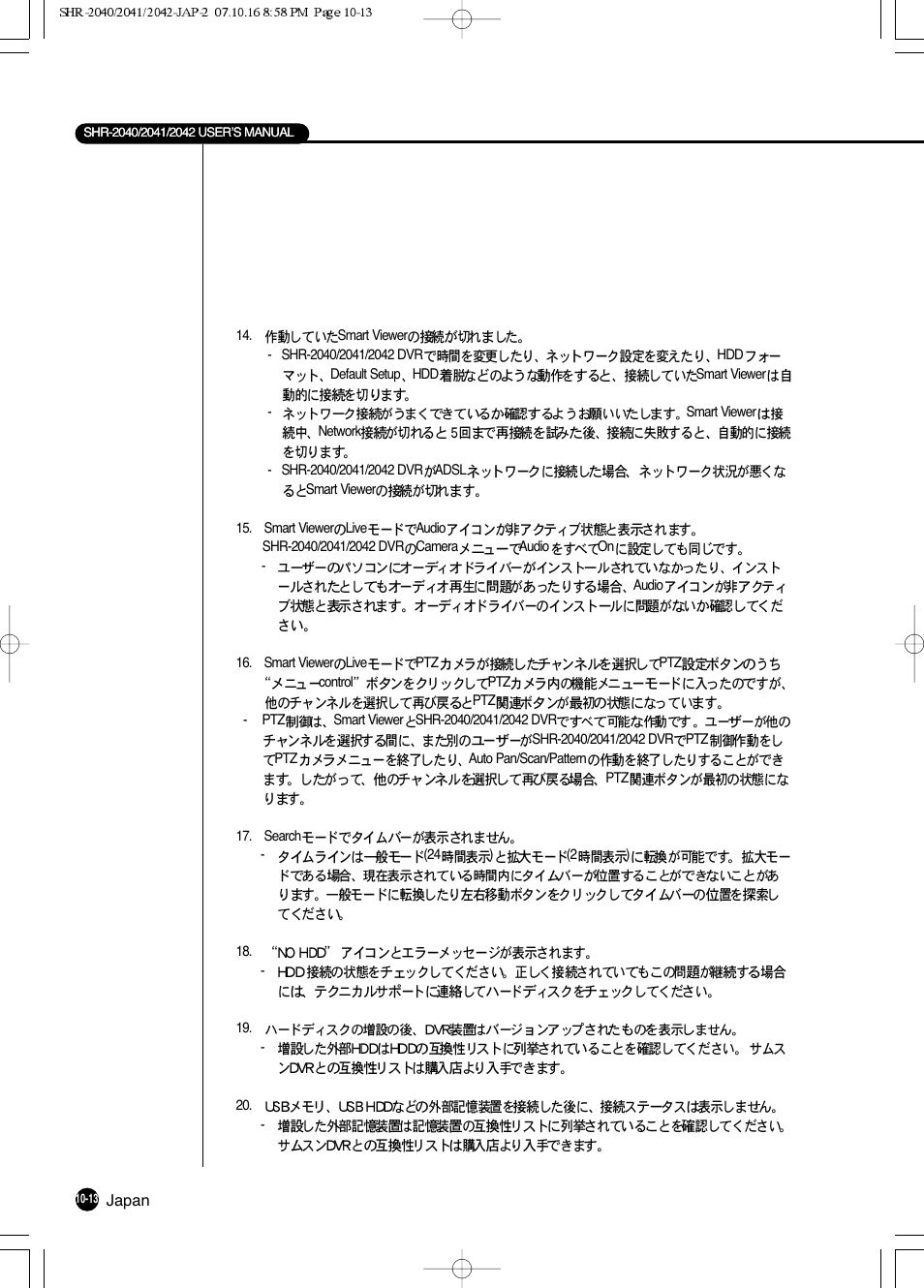 Samsung SHR 2040 User Manual | Page 196 / 211