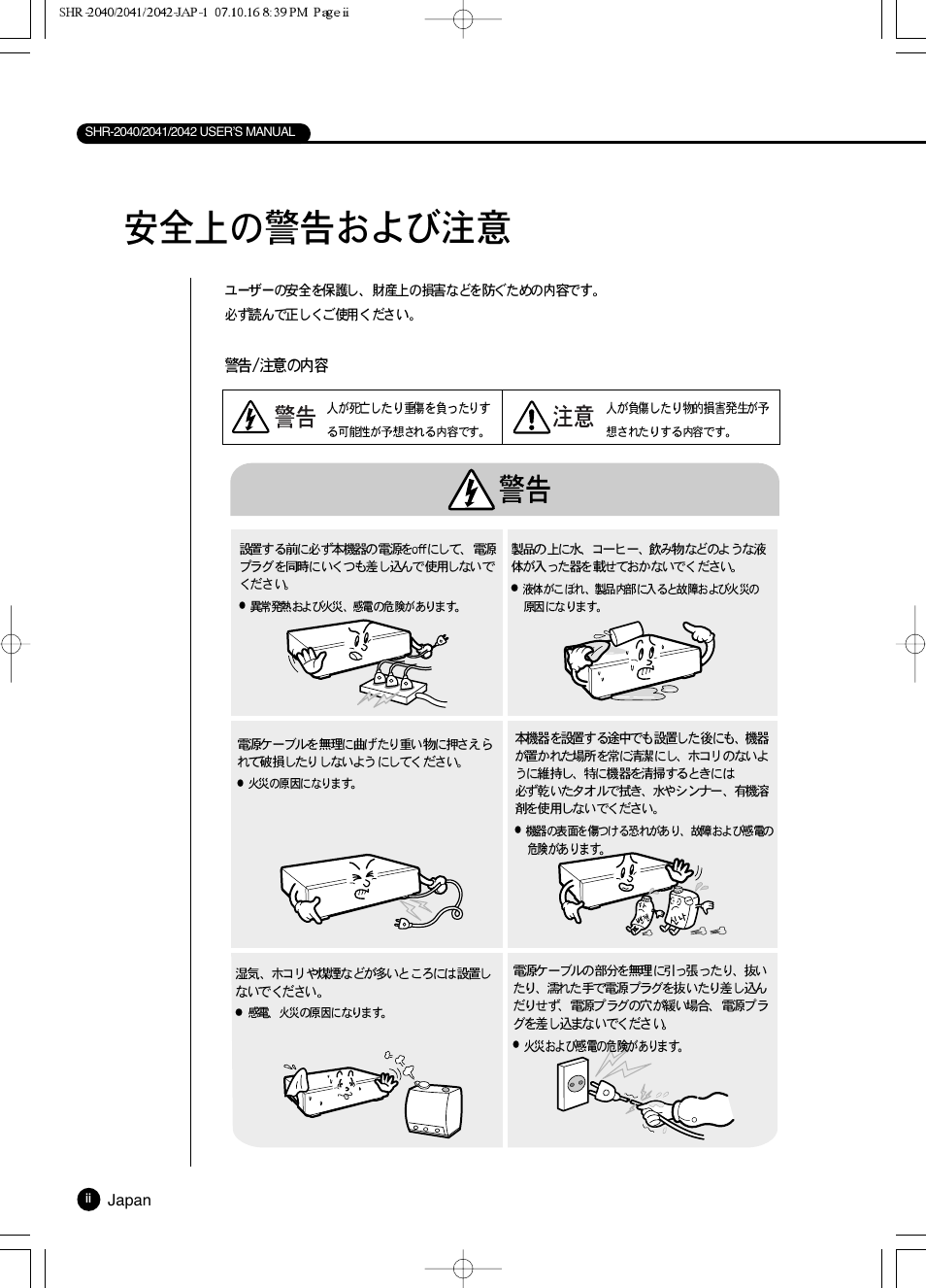 Samsung SHR 2040 User Manual | Page 2 / 211