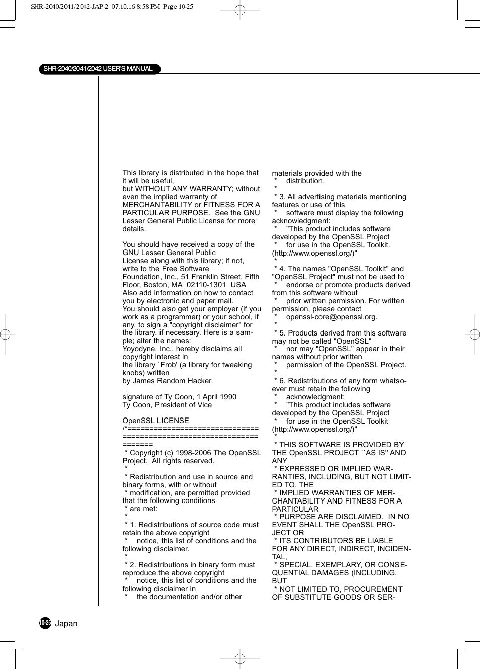 Samsung SHR 2040 User Manual | Page 208 / 211