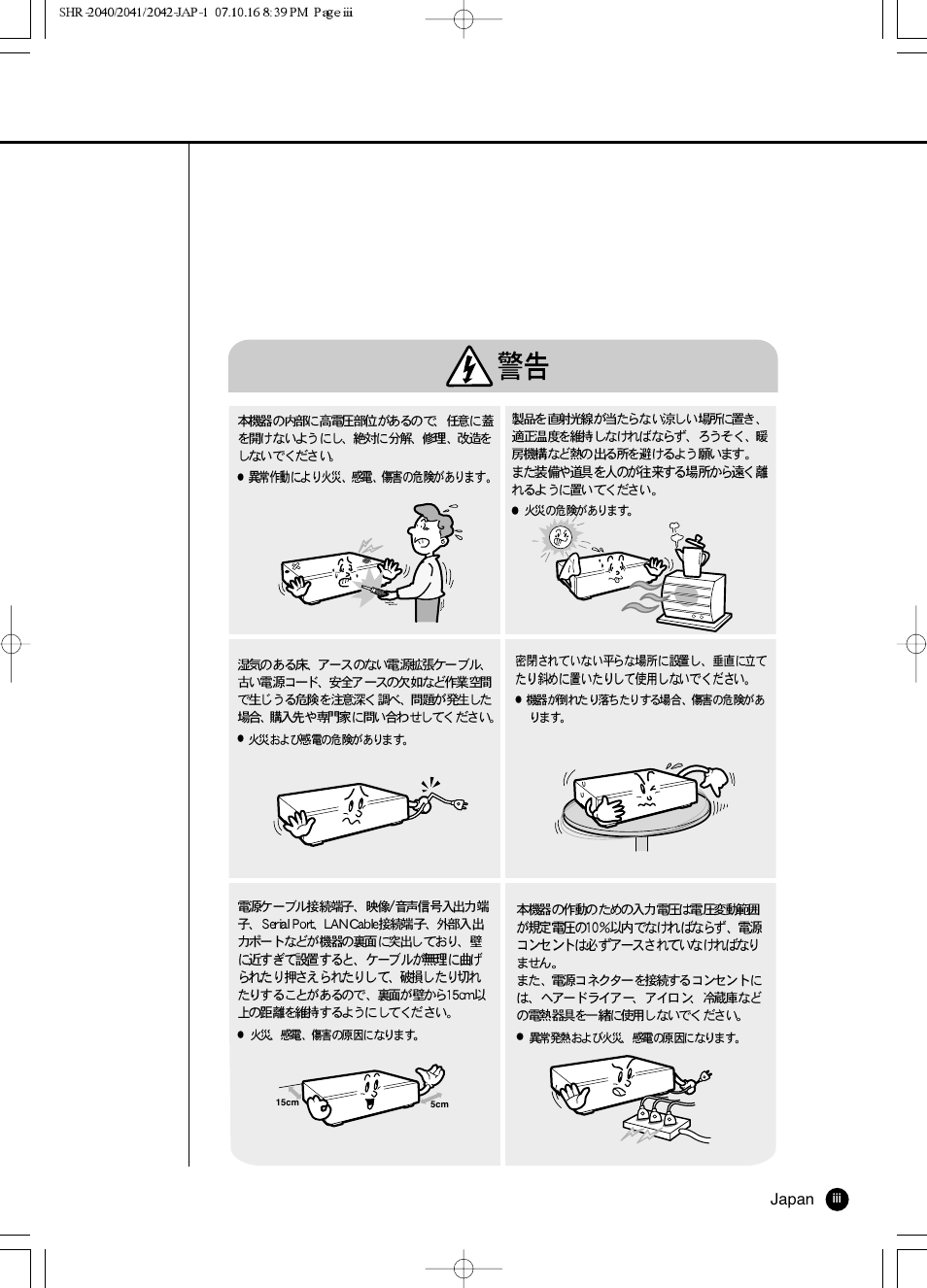 Japan | Samsung SHR 2040 User Manual | Page 3 / 211