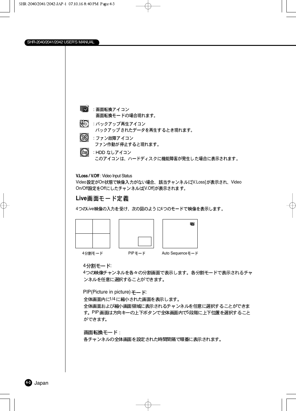 Live | Samsung SHR 2040 User Manual | Page 54 / 211