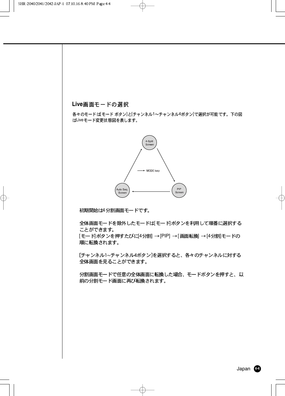 Live | Samsung SHR 2040 User Manual | Page 55 / 211