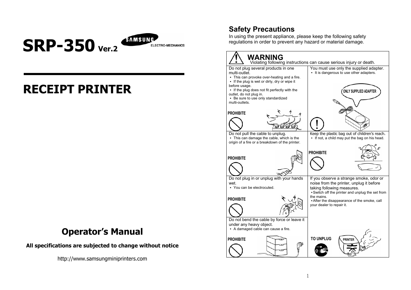 Samsung SRP-350 User Manual | 30 pages