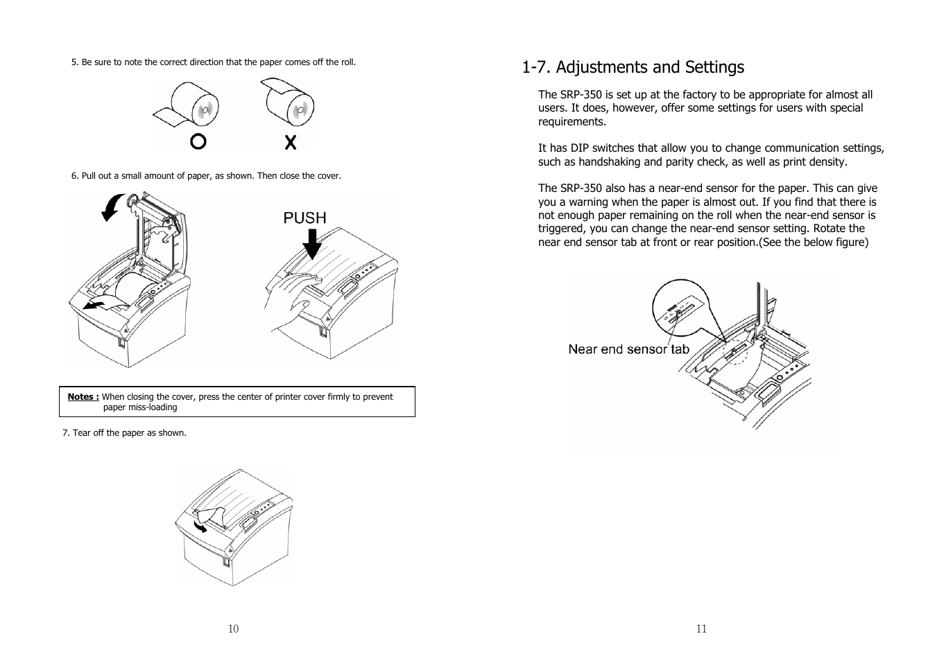 7. adjustments and settings | Samsung SRP-350 User Manual | Page 6 / 30