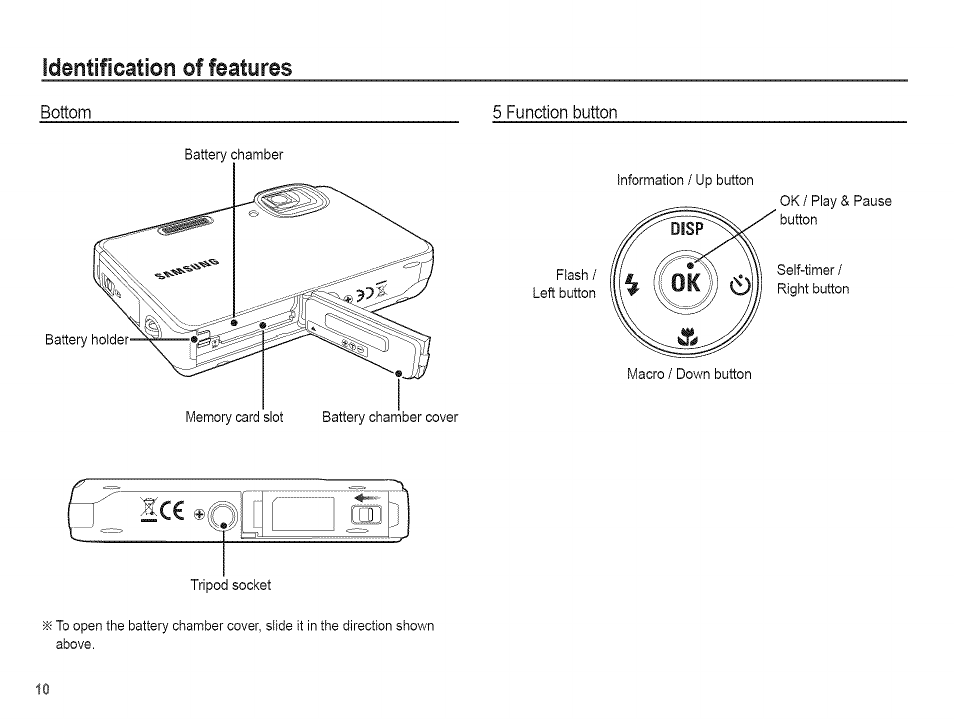 Identification of features | Samsung AQ 1O0 User Manual | Page 11 / 105