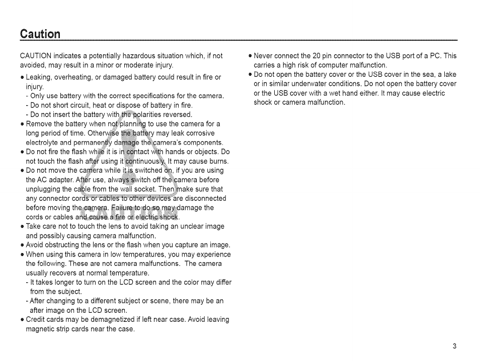 Caution | Samsung AQ 1O0 User Manual | Page 4 / 105