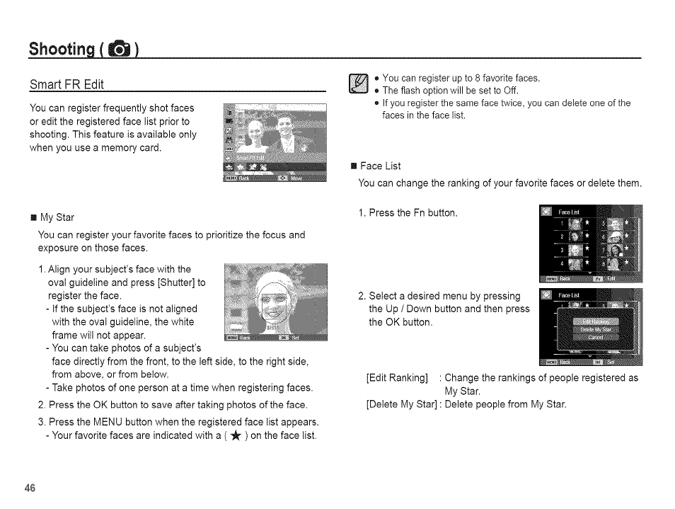 Shooting ca) | Samsung AQ 1O0 User Manual | Page 47 / 105