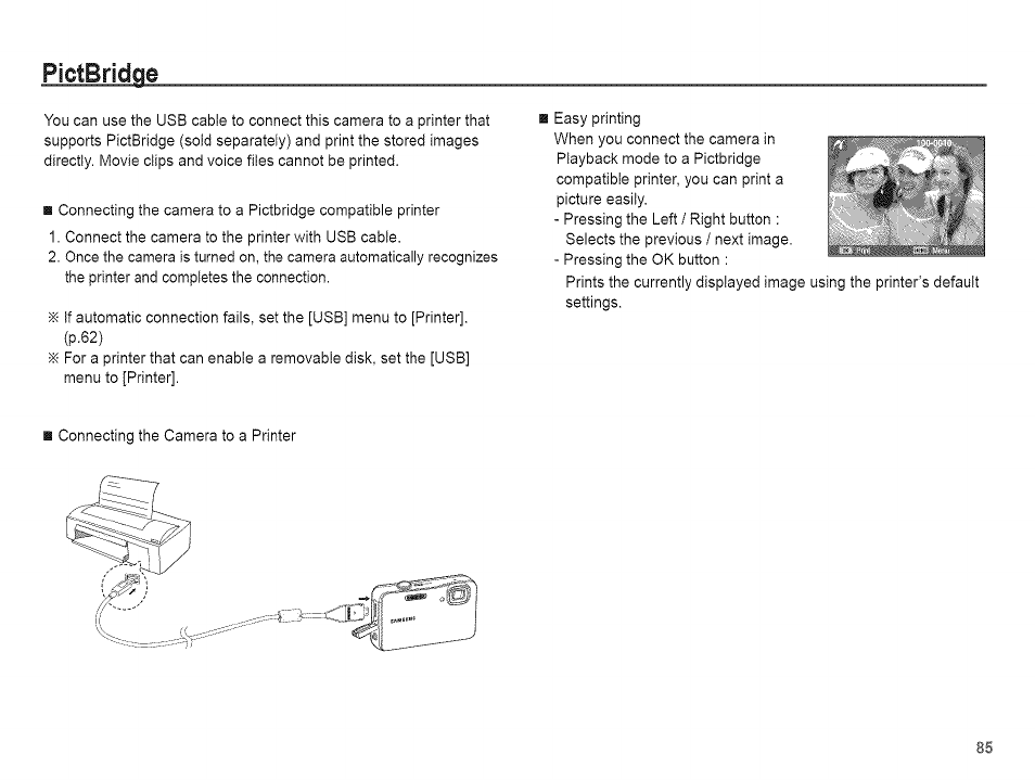 Pictbridae | Samsung AQ 1O0 User Manual | Page 86 / 105