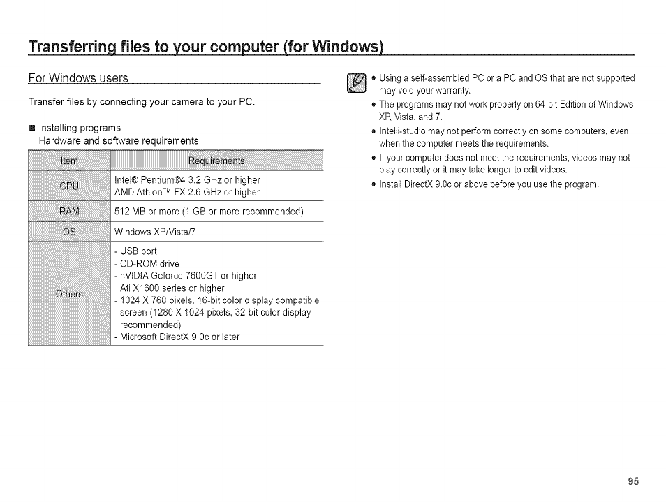 Transferring files to your computer (for windows) | Samsung AQ 1O0 User Manual | Page 96 / 105