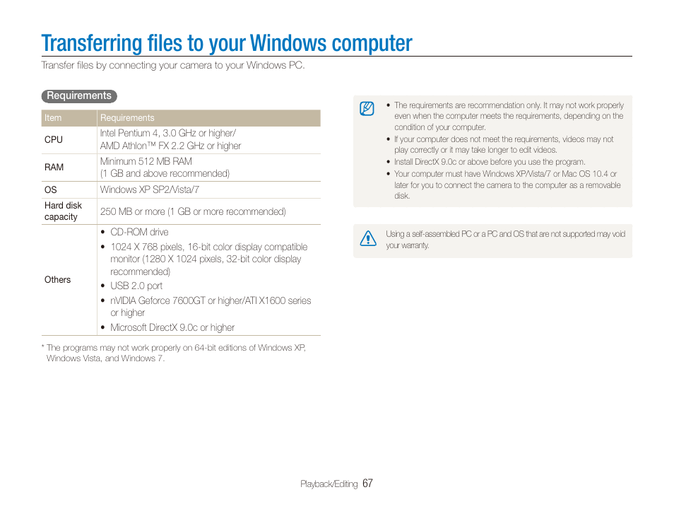 Transferring files to your windows computer | Samsung ES80 User Manual | Page 68 / 106