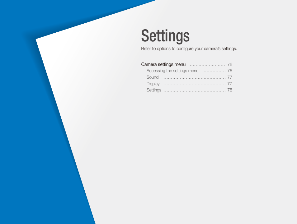 Settings | Samsung ES80 User Manual | Page 76 / 106