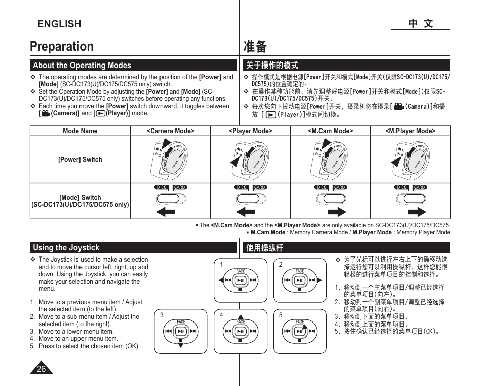 Preparation, English | Samsung DC575 User Manual | Page 26 / 128