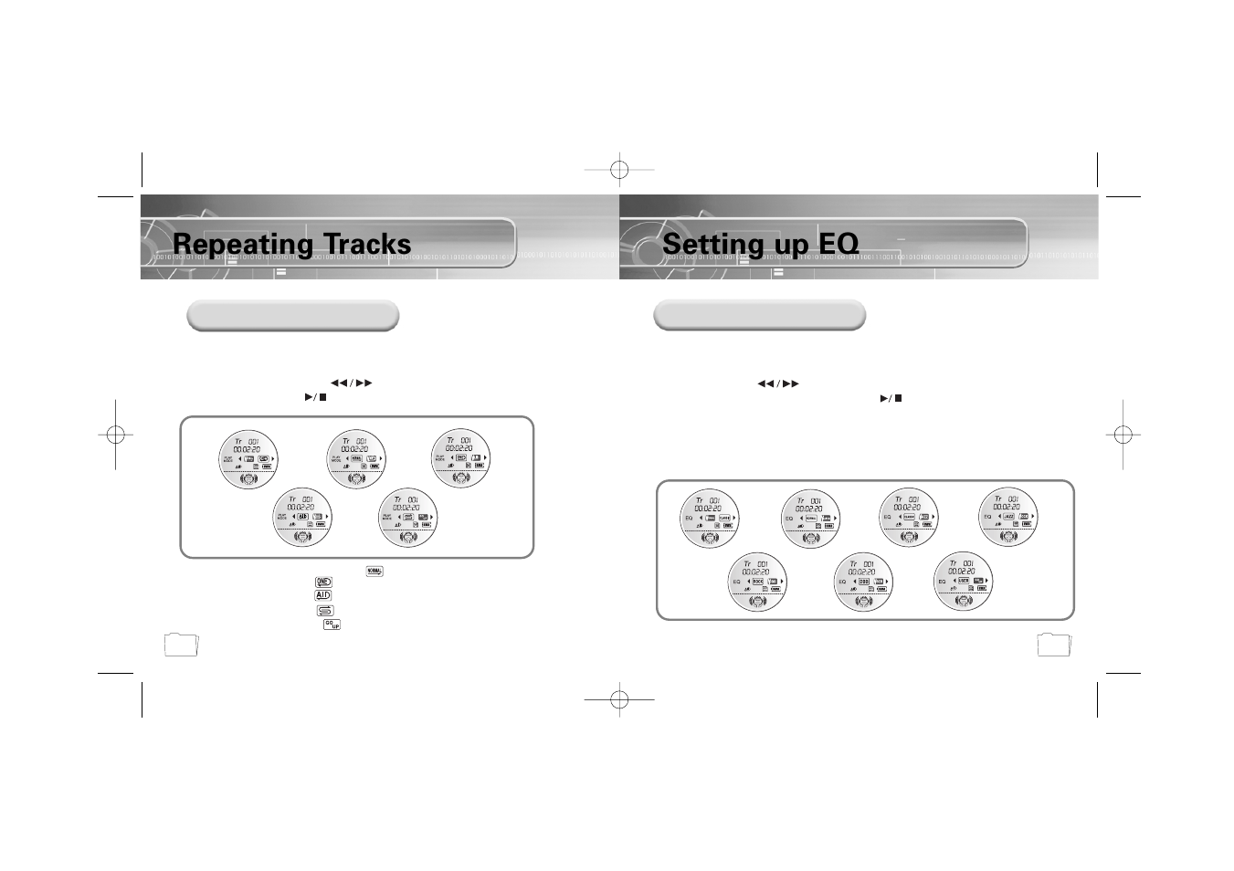 Repeating tracks, Setting up eq | Samsung YP-300 User Manual | Page 28 / 38