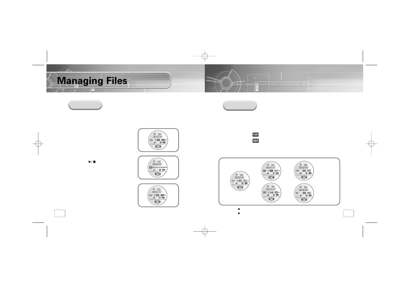 Managing files | Samsung YP-300 User Manual | Page 29 / 38
