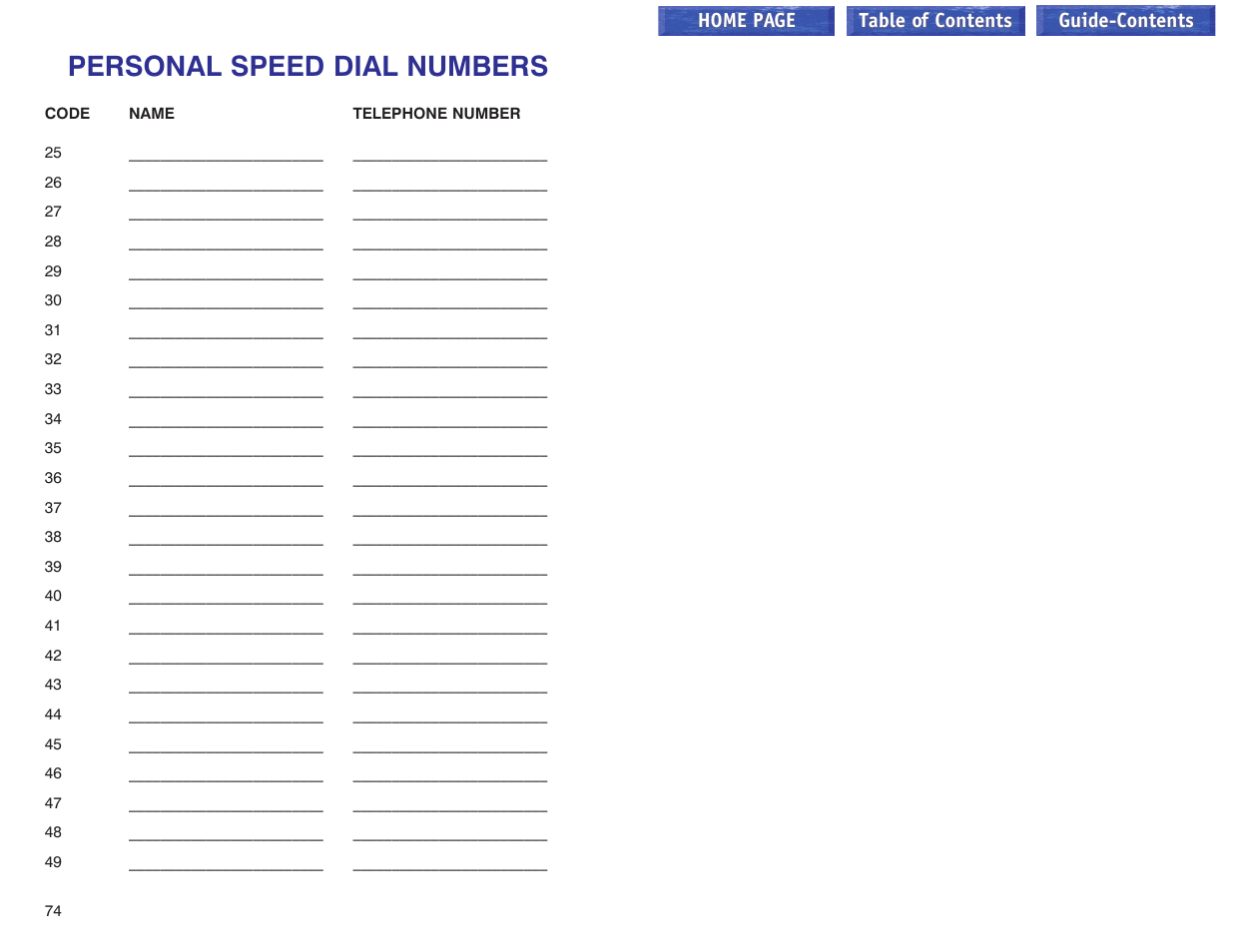 Personal speed dial numbers | Samsung iDCS 100 User Manual | Page 111 / 155