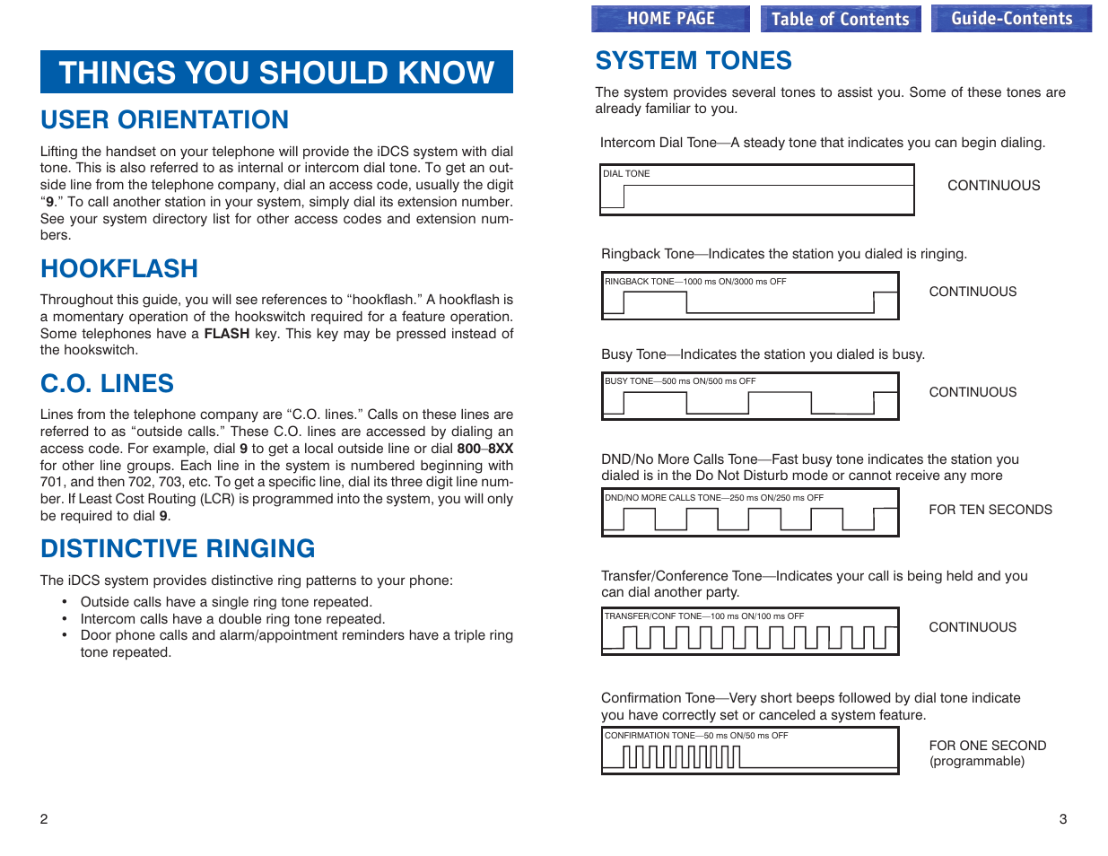 Things you should know, User orientation, Hookflash | C.o. lines, Distinctive ringing, System tones | Samsung iDCS 100 User Manual | Page 114 / 155