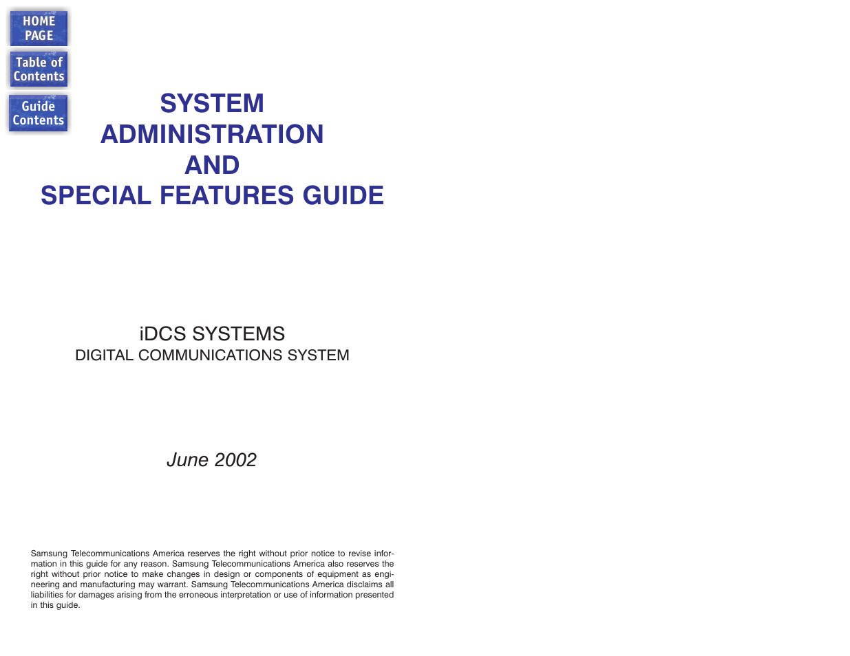 System, Administration, Special | Features, Guide, System administration and special features guide | Samsung iDCS 100 User Manual | Page 125 / 155