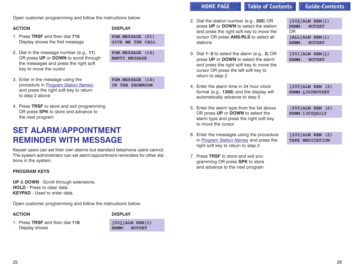 Set alarm/appointment reminder with message, Set alarm/appointment reminder with message –26 | Samsung iDCS 100 User Manual | Page 141 / 155