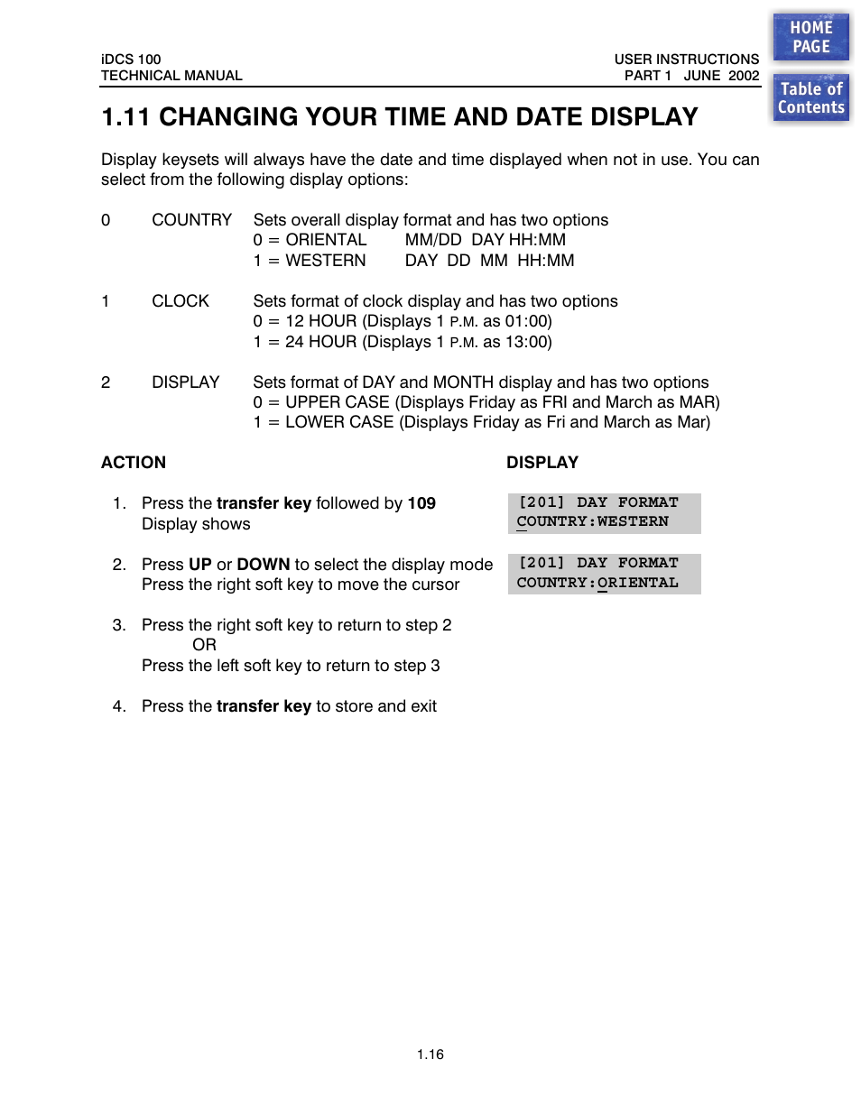11 changing your time and date display, Changing your time and date display | Samsung iDCS 100 User Manual | Page 17 / 155